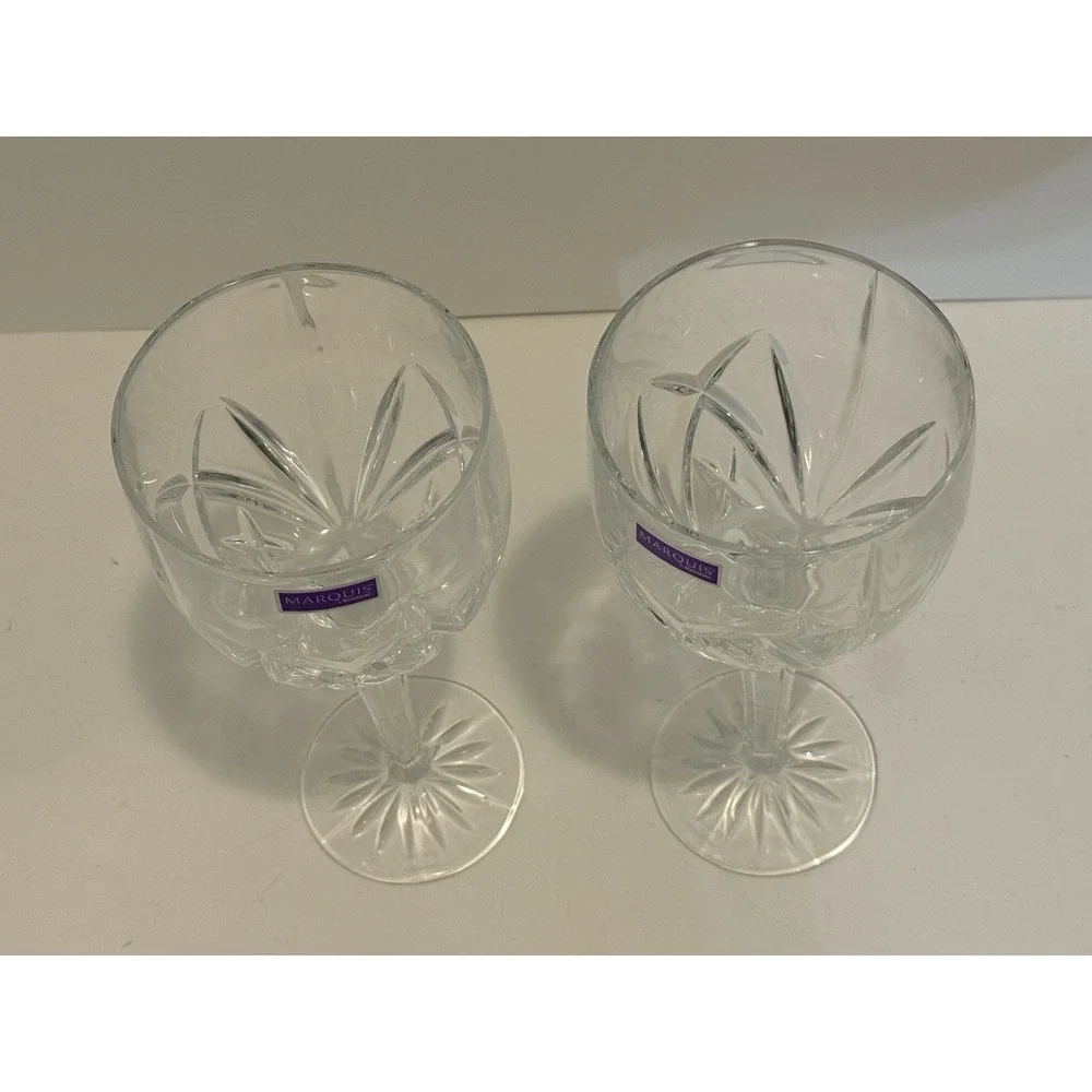 Waterford‎ Crystal Marquis Brookside Water Wine Goblets Set of 2 Glasses, 8-5/8